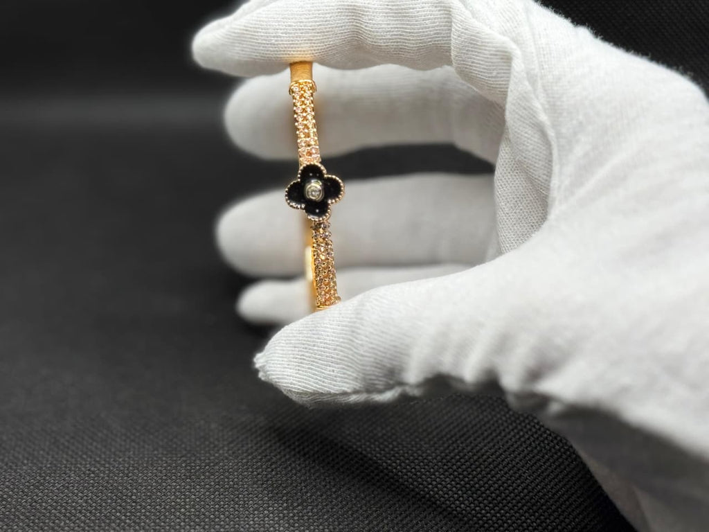 🖤Black Flower Elegance Bangles